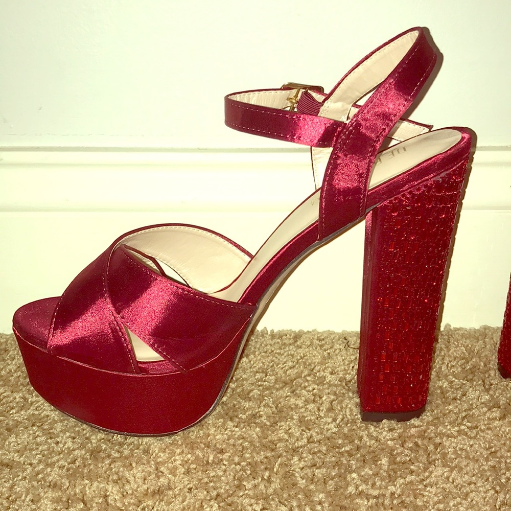 Never wore red studded heels